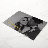 Classy Calligraphy Weddenschap Foto: Echte dank Folie Uitnodiging (Gedraaid)