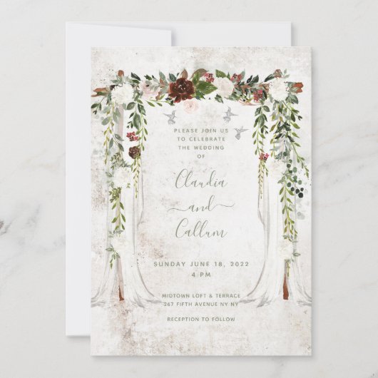 Classy Canopy Wedding Invitation Suite Kaart (Voorkant)