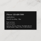 Classy Car Détail Carte de visite double côté (Dos)