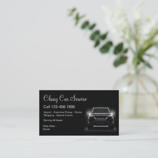 Classy Car Service of Uber Driver Modern Visitekaartje (Staand voorkant)