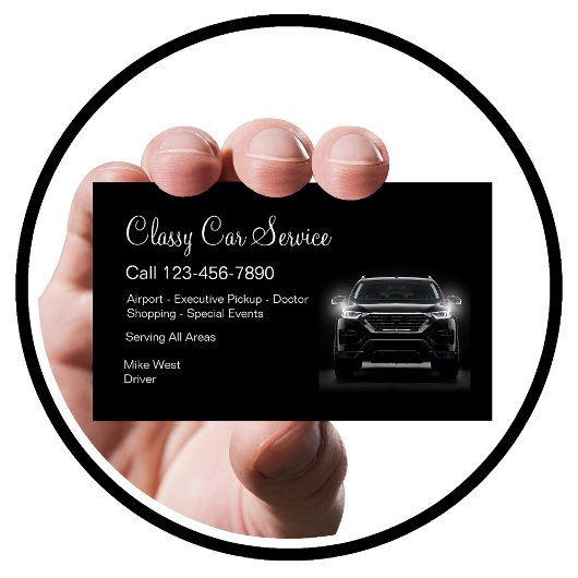 Classy Car Service of Uber Driver Modern Visitekaartje