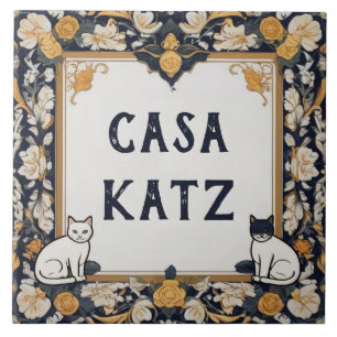 Classy Cat Custom House Naam Bord Teken Plaque Tegeltje