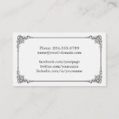 Classy Chalkboard Black White Afstuderen student Contactkaartje (Achterkant)