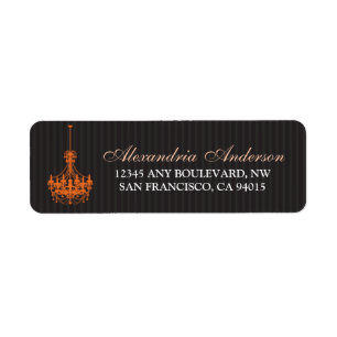 Classy Chandelier Return Address Label (oranje)
