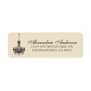 Classy Chandelier Return Address Label (zwart)