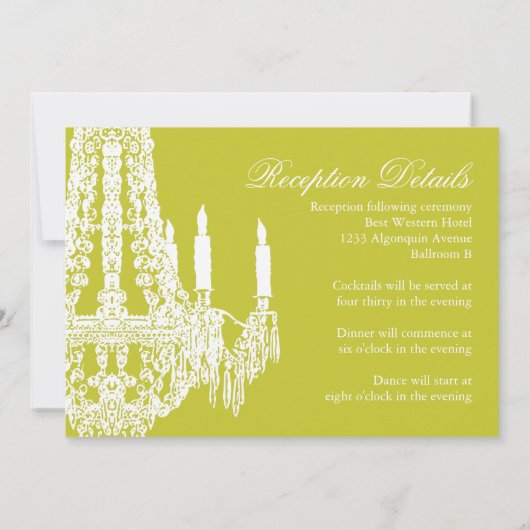 Classy Chandelier Wedding Invitations Kaart (Achterkant)