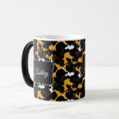 Classy Cheetah Print Splash Fun Monogram Aangepast Magische Mok (Voorkant links)