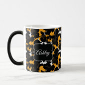 Classy Cheetah Print Splash Fun Monogram Aangepast Magische Mok (Links)