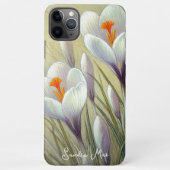 Classy Chic Crocuses Fine Art Botanische Tekening iPhone Hoesje (Achterkant)