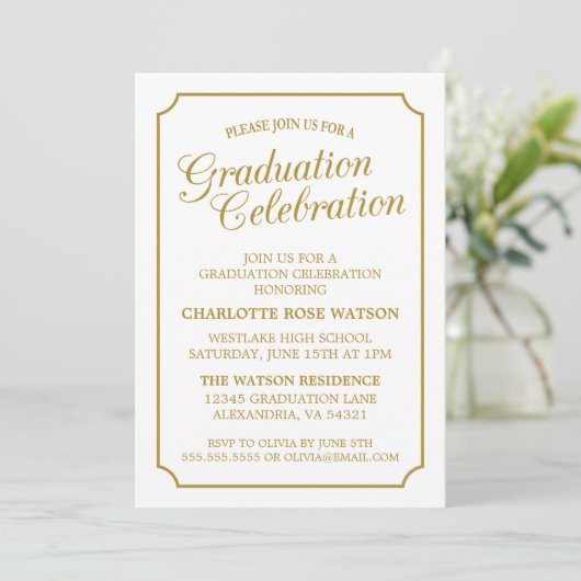 CLASSY CHIC ELEGANT GRADUTY INVITATION PARTI (Debout devant)
