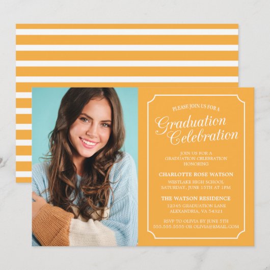 CLASSY CHIC ELEGANT GRADUTY INVITATION PARTI (Devant / Derrière)
