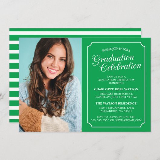 CLASSY CHIC ELEGANT GRADUTY INVITATION PARTI (Devant / Derrière)