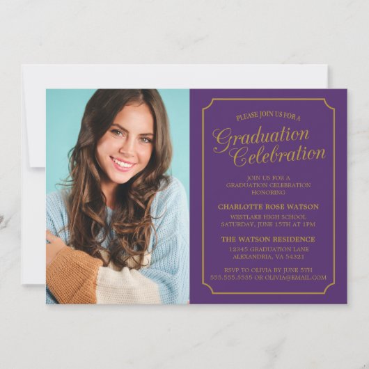 CLASSY CHIC ELEGANT GRADUTY INVITATION PARTI (Devant)