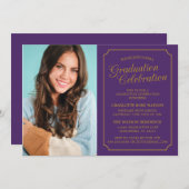 CLASSY CHIC ELEGANT GRADUTY INVITATION PARTI (Devant / Derrière)
