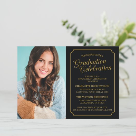 CLASSY CHIC ELEGANT GRADUTY INVITATION PARTI (Debout devant)