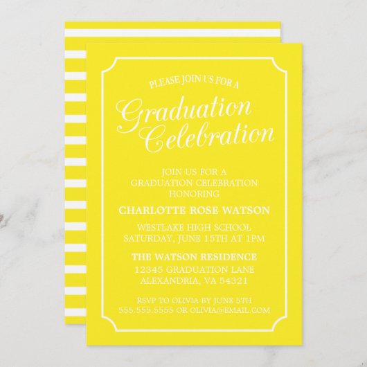 CLASSY CHIC ELEGANT GRADUTY INVITATION PARTI (Devant / Derrière)