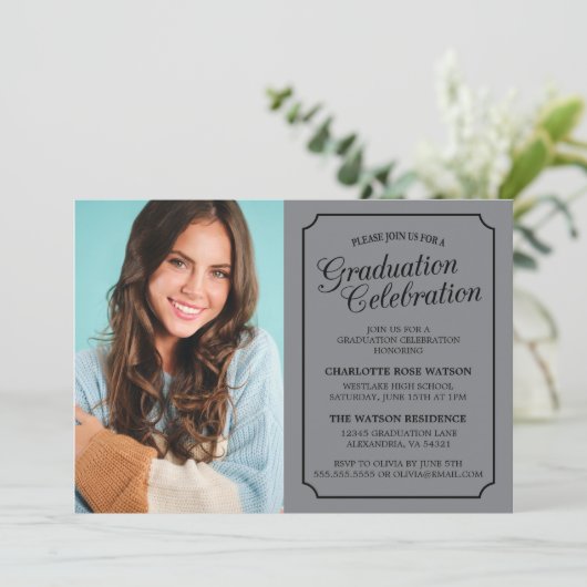 CLASSY CHIC ELEGANT GRADUTY INVITATION PARTI (Debout devant)