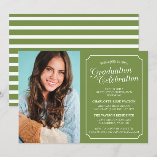 CLASSY CHIC ELEGANT GRADUTY INVITATION PARTI (Devant / Derrière)