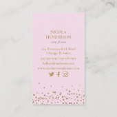 Classy Chic Gold en roze Glitter Event Planner Visitekaartje (Achterkant)
