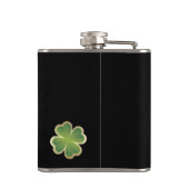 Classy chic gouden shamrock leder heupfles (Achterkant)
