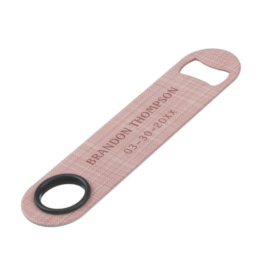 Classy Chic Light Mauve Roze Weave Patroon Speed Flessenopener (Voorkant Gekanteld)
