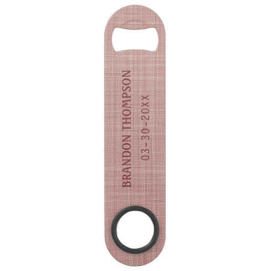Classy Chic Light Mauve Roze Weave Patroon Speed Flessenopener (Voorkant)