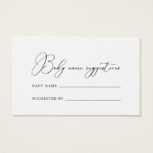Classy Chic Minimalist Baby Name Suggestions Card (Devant)