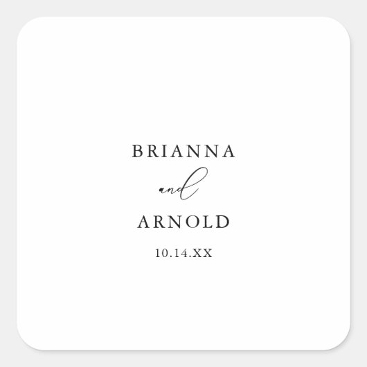 Classy Chic Minimalist Wedding Envelope Seals Vierkante Sticker (Voorkant)