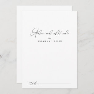 Classy Chic Minimalist Wedding Well Wishes Advieskaart
