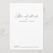 Classy Chic Minimalist Wedding Well Wishes Advieskaart (Voorkant)