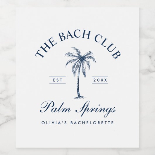 Classy Chic Navy Bachelorette Wijnlabel Wijn Etiket (Enkel label)