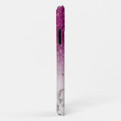 Classy Chic Paars Glitter Ombre Marble Monogram Case-Mate iPhone Case (Achterkant/rechts)