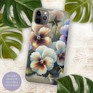 Classy Chic Pansies Fine Art Botanische Schilderku iPhone 11 Pro Max Hoesje