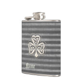 Classy chic pearl geluk shamrock gepersonaliseerd heupfles (Links)