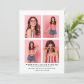 CLASSY CHIC PHOTO COLLAGE FAIRE-PART DE DIPLÔME (Debout devant)