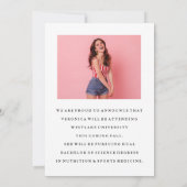 CLASSY CHIC PHOTO COLLAGE FAIRE-PART DE DIPLÔME (Dos)