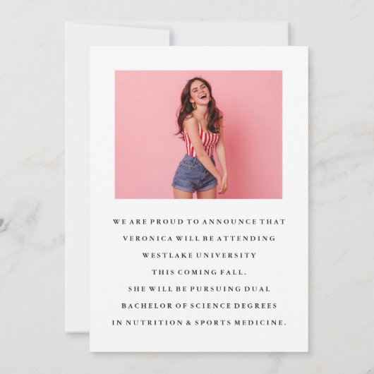 CLASSY CHIC PHOTO COLLAGE FAIRE-PART DE DIPLÔME (Dos)