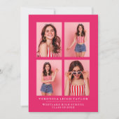 CLASSY CHIC PHOTO COLLAGE FAIRE-PART DE DIPLÔME (Devant)