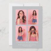 CLASSY CHIC PHOTO COLLAGE FAIRE-PART DE DIPLÔME (Devant)