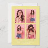 CLASSY CHIC PHOTO COLLAGE FAIRE-PART DE DIPLÔME (Devant)