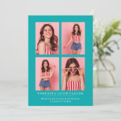 CLASSY CHIC PHOTO COLLAGE FAIRE-PART DE DIPLÔME (Debout devant)