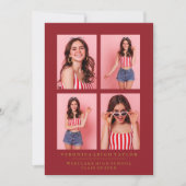 CLASSY CHIC PHOTO COLLAGE FAIRE-PART DE DIPLÔME (Devant)