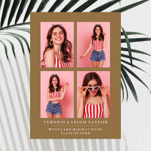 CLASSY CHIC PHOTO COLLAGE FAIRE-PART DE DIPLÔME