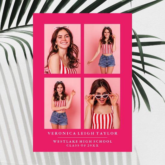 CLASSY CHIC PHOTO COLLAGE FAIRE-PART DE DIPLÔME