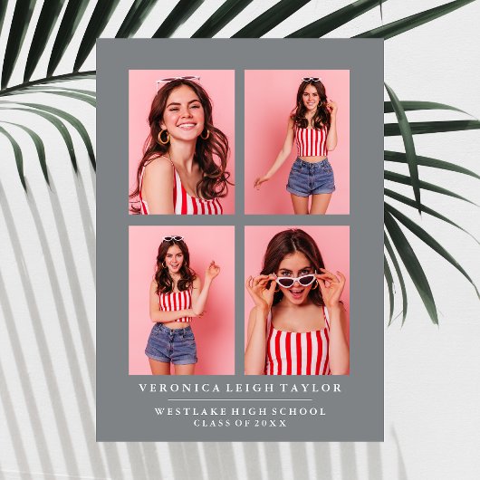 CLASSY CHIC PHOTO COLLAGE FAIRE-PART DE DIPLÔME