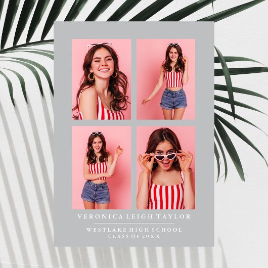 CLASSY CHIC PHOTO COLLAGE FAIRE-PART DE DIPLÔME