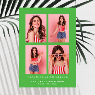 CLASSY CHIC PHOTO COLLAGE FAIRE-PART DE DIPLÔME