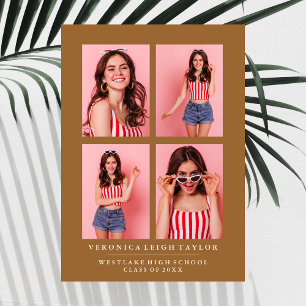 CLASSY CHIC PHOTO COLLAGE FAIRE-PART DE DIPLÔME