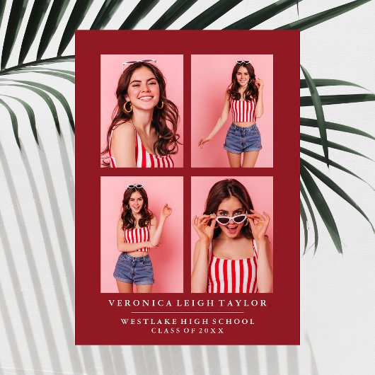 CLASSY CHIC PHOTO COLLAGE FAIRE-PART DE DIPLÔME