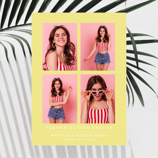 CLASSY CHIC PHOTO COLLAGE FAIRE-PART DE DIPLÔME